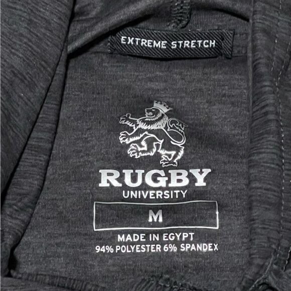 Rugby University Stretch Men’s Black Long Sleeve Hooded Size M - Picture 7 of 8